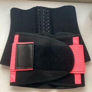 Waist Trainer Corset Shapewear Set, size small, pink and black